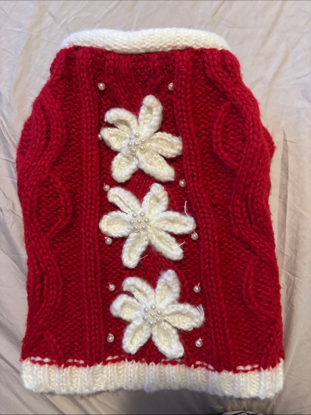 Red & White Christmas dog pet sweater